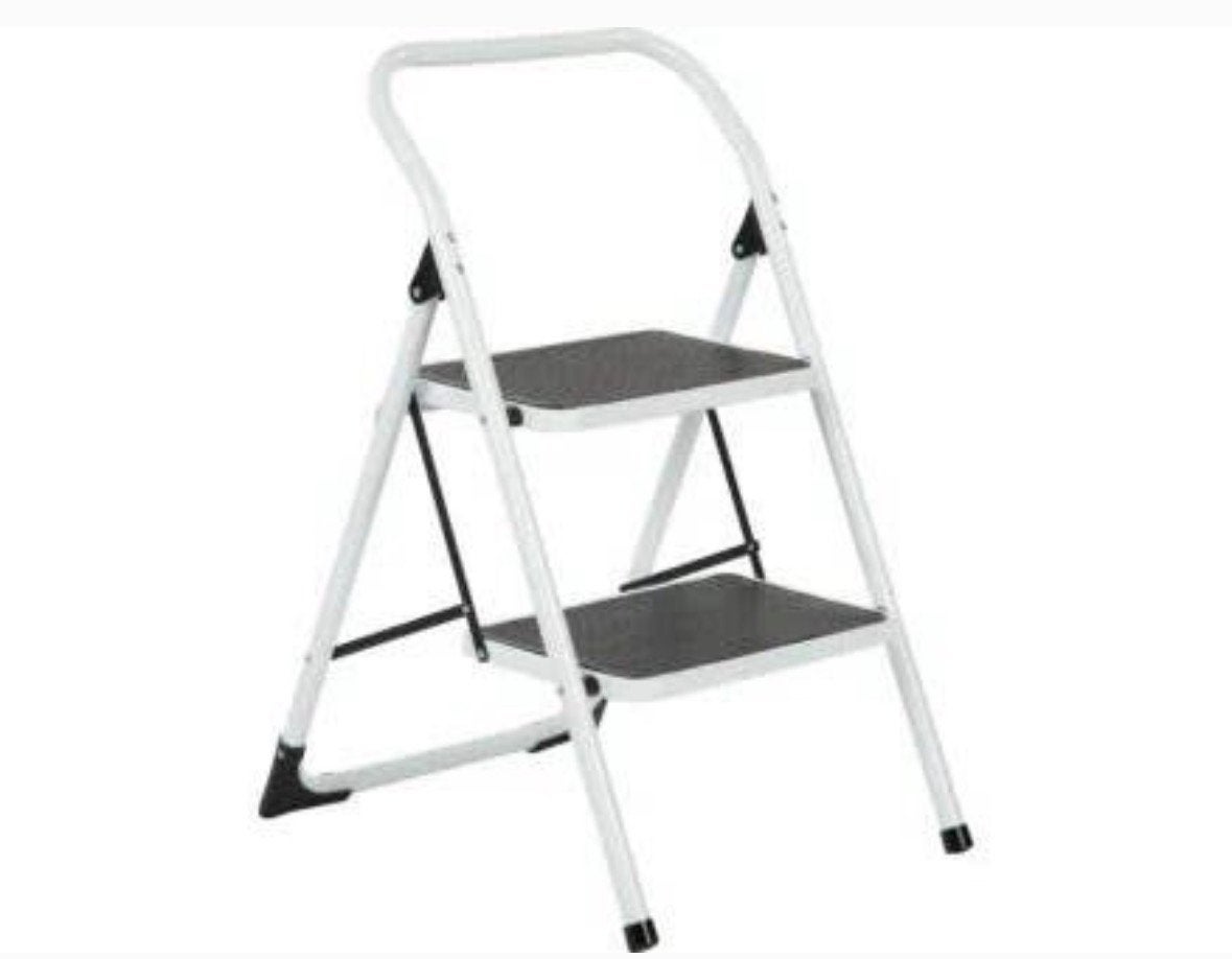 Escalo Big Step Trapladder 2 Treden Wit - Opvouwbaar, Pliable ou rétractable/escamotable, Moins de 2 mètres, Comme neuf, Échelle