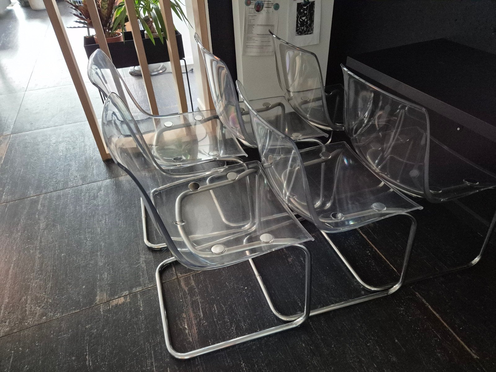6 eetkamerstoelen Ikea, Ophalen, Gebruikt, Overige kleuren, Kunststof