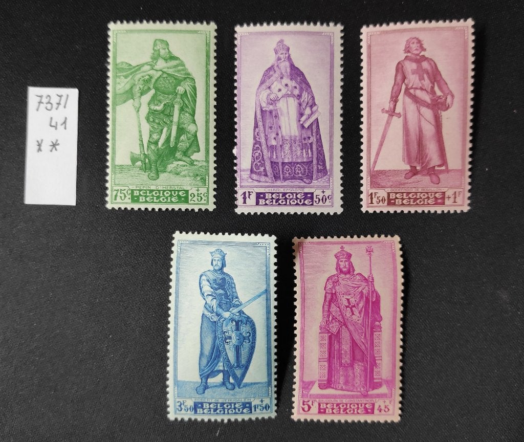België OBP 737/741 Vorsten uit de Middeleeuwen postfris, Orginele gom, Ophalen of Verzenden, Zonder stempel, Postfris