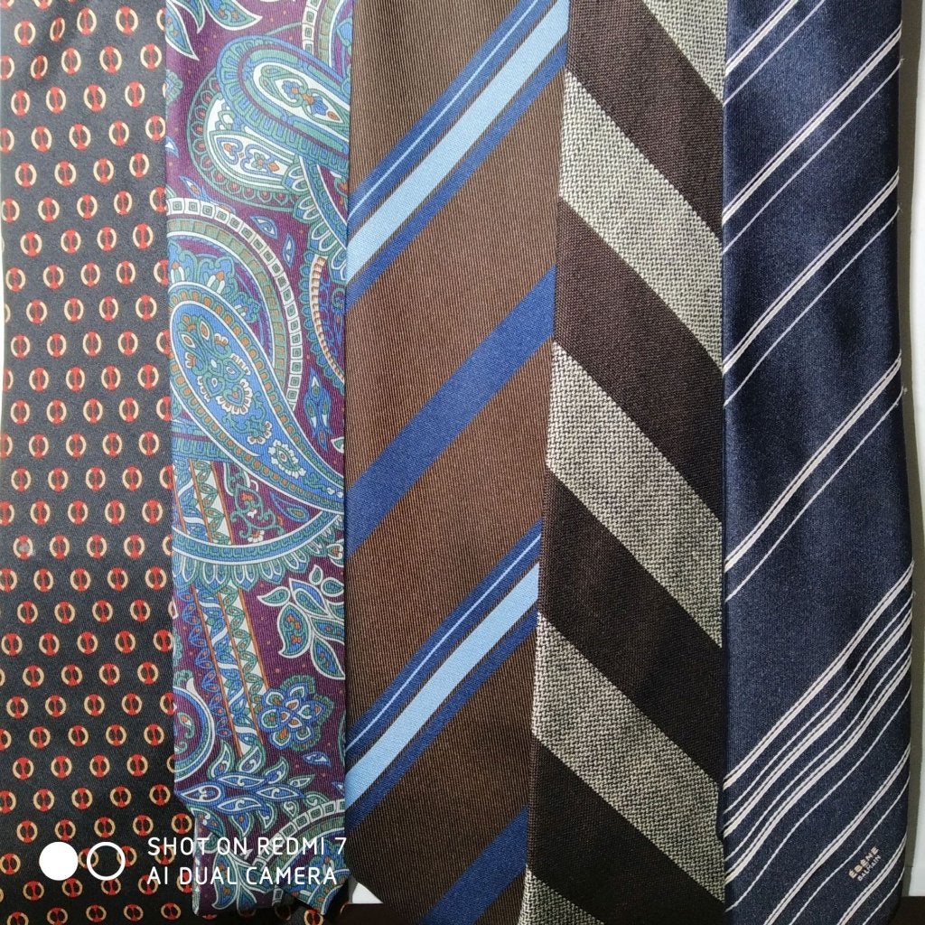 Set van 5 stropdassen met een patroon (Balmain, Chris Marvel, Ophalen of Verzenden, Gedragen, Balmain ..., Met patroon