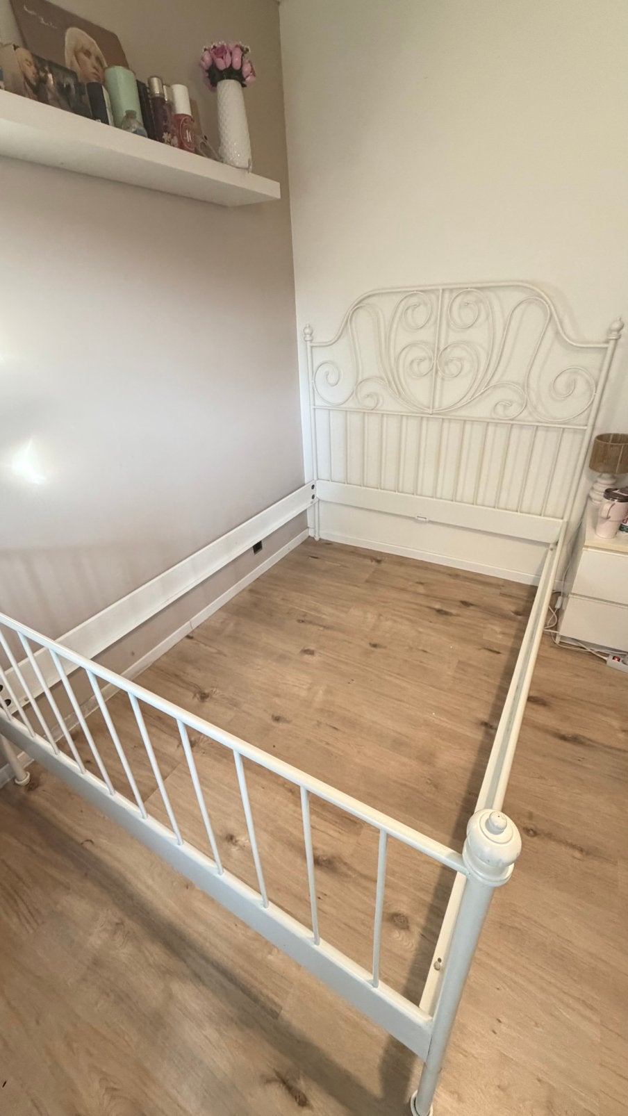 Bed, Maison & Meubles, Enlèvement, Blanc, 140 cm, Comme neuf