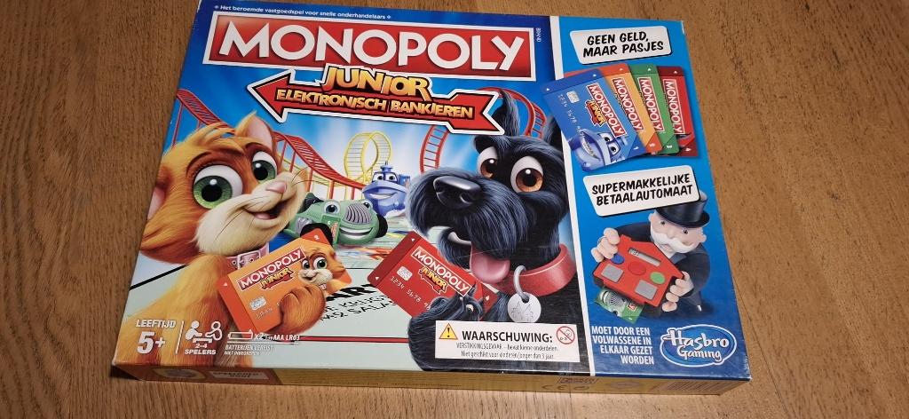 Gezelschapsspel Monopoly Junior Elektronisch Bankieren, Hobby en Vrije tijd, Een of twee spelers, Ophalen, Zo goed als nieuw, Hasbro
