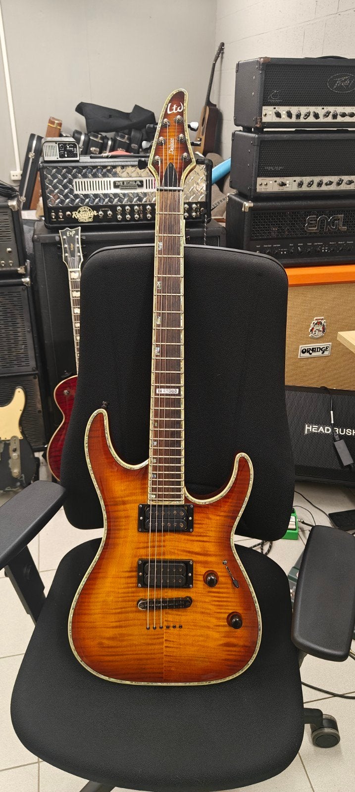 LTD H-1000 deluxe amber sunburst, dimarzio pickups, Muziek en Instrumenten, Ophalen