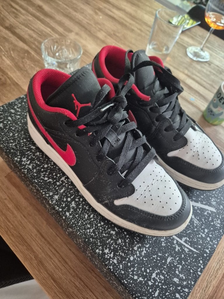 Jordan 1 Low 'White toe' - maat 38, Ophalen, Zwart, Zo goed als nieuw, Sneakers