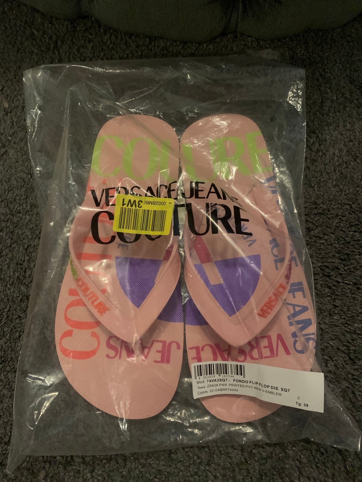 Pantoufles Versace Jeans Couture, nouvelle taille 39, Neuf, Enlèvement ou Envoi, Rose, Sandales de bain