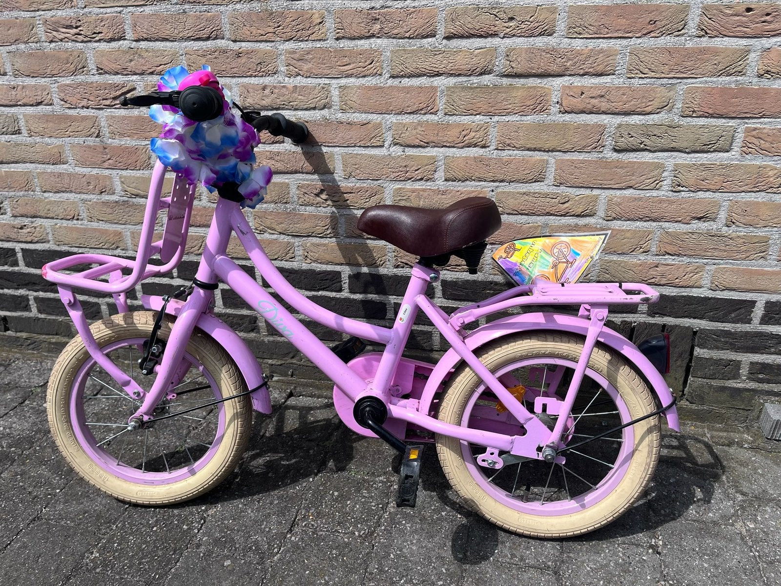 Meisjesfiets 14inch, Ophalen, Gebruikt, Terugtraprem, 14 inch of minder