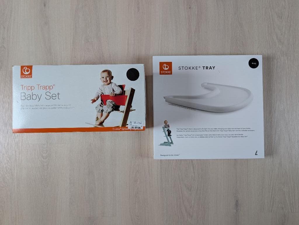 Stokke tripp trapp babyset tafelblad harnas, Kinderen en Baby's, Ophalen of Verzenden, Zo goed als nieuw, Overige typen, Gordel(s)