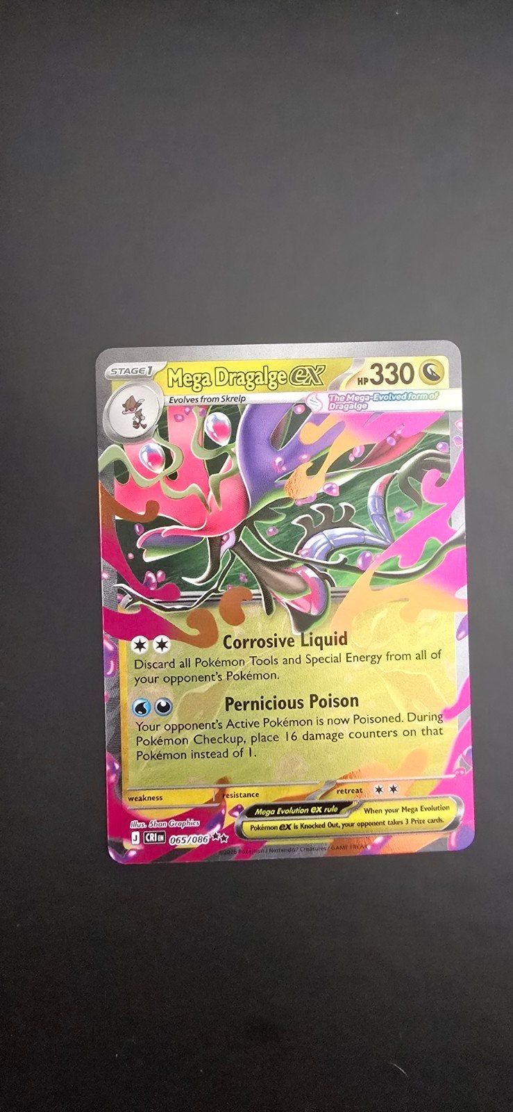 Carte Pokémon Mega Dragalge ex Mega Evolution Chaos Rising, Enlèvement