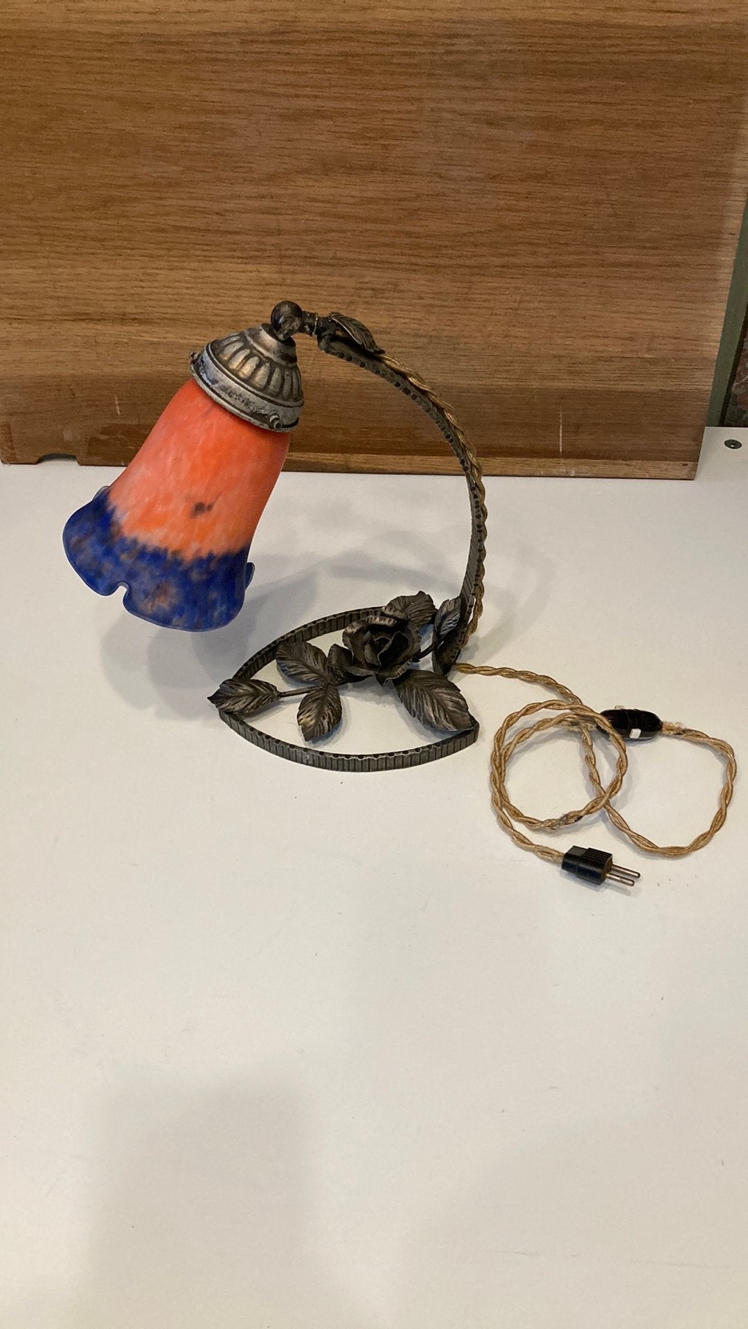 Art deco-lamp met glaspasta, Ophalen of Verzenden