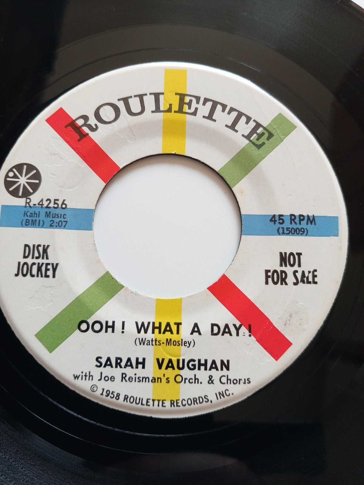 SARAH VAUGHAN. OOH WHAT A DAY.  POPCORN ROCK. USA 45T, Enlèvement ou Envoi