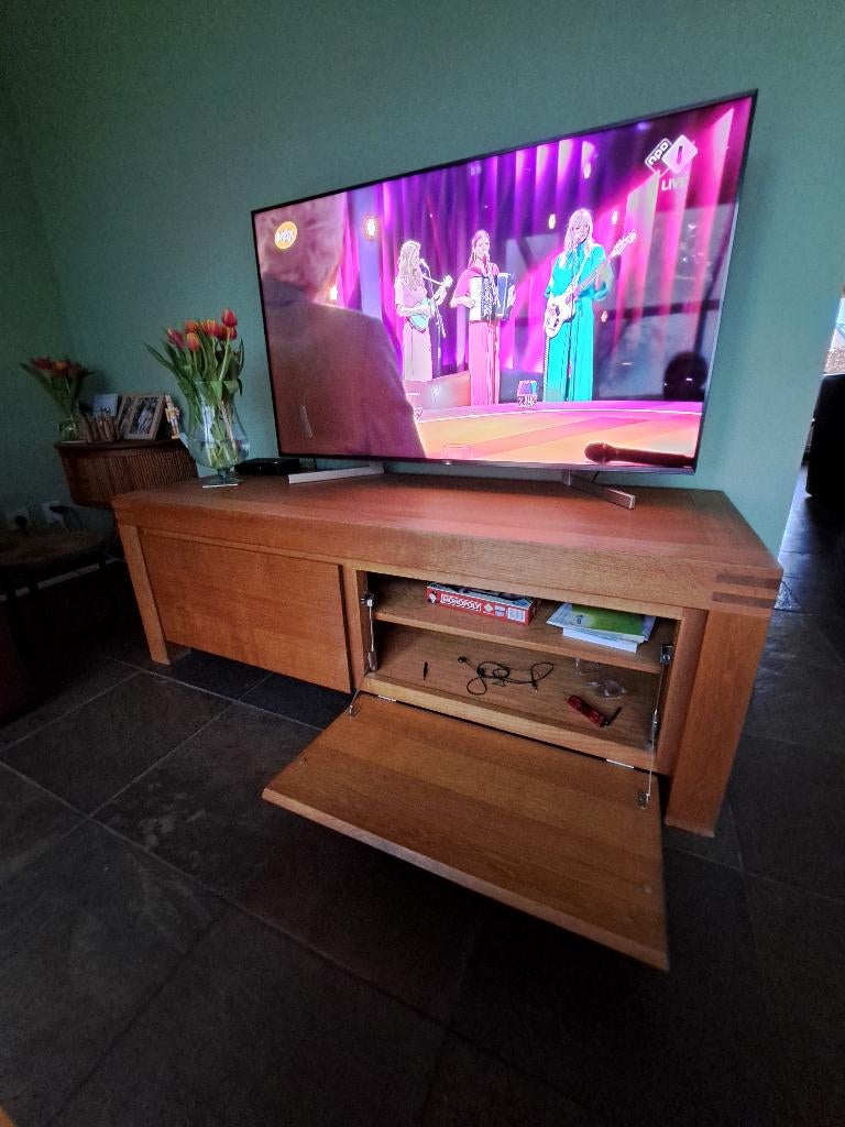 TV meubel, Ophalen, 150 tot 200 cm, Eikenhout, EIKEN