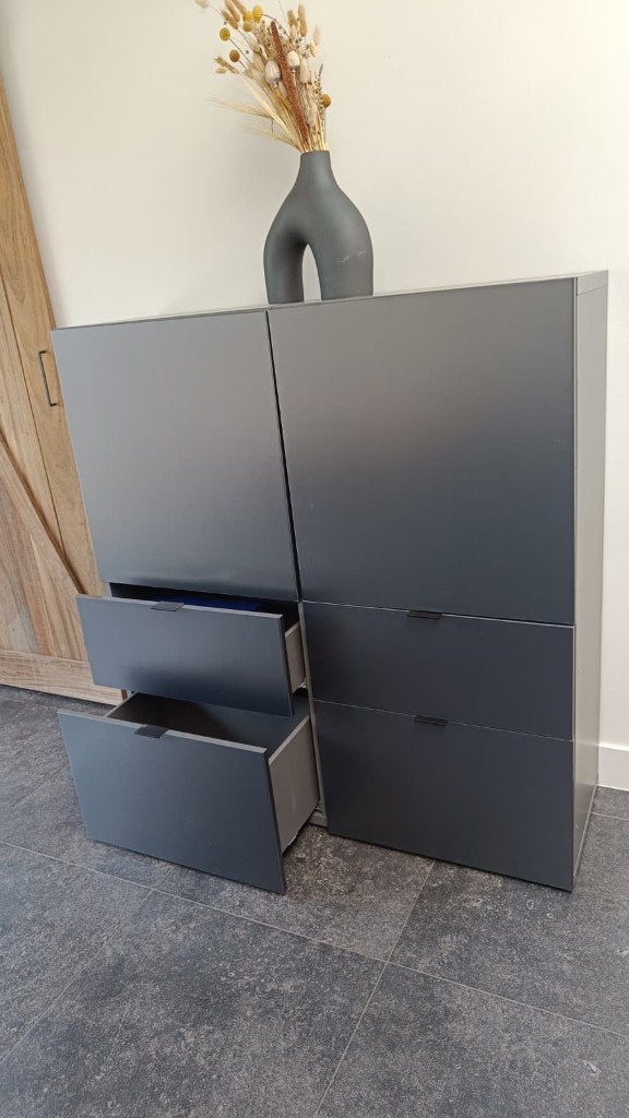 Set Ikea Besta kasten, Ophalen, Zo goed als nieuw, Met plank(en), 100 tot 150 cm