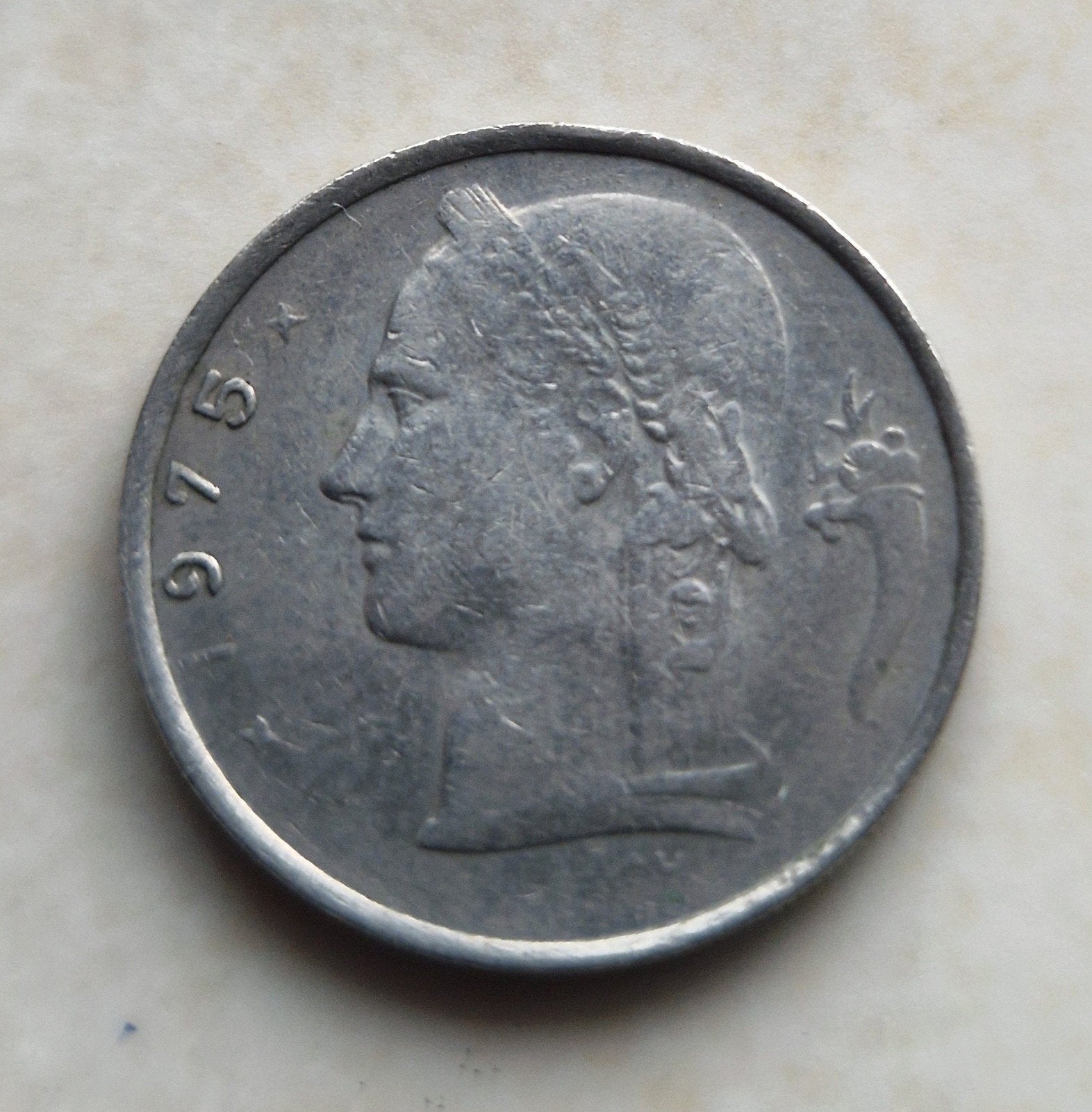 1975 Belgium , 1 Franc Coin, Ophalen of Verzenden