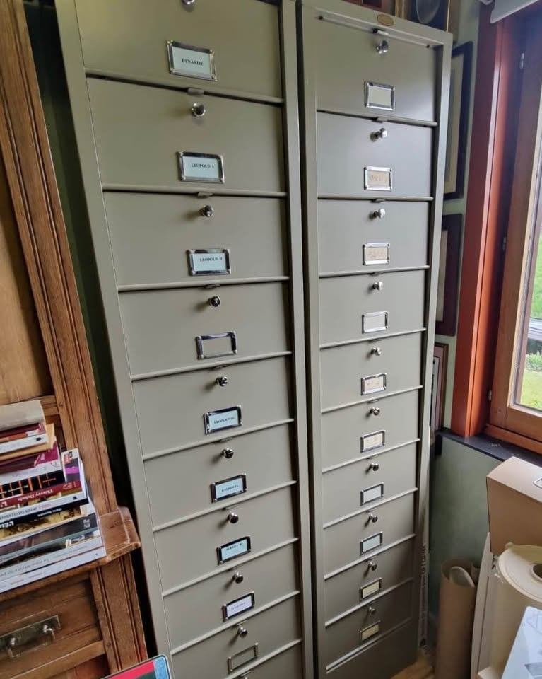 Set van 2 metalen kasten in vintage industriële stijl, Huis en Inrichting, Ophalen, Minder dan 50 cm, Gebruikt, 200 cm of meer