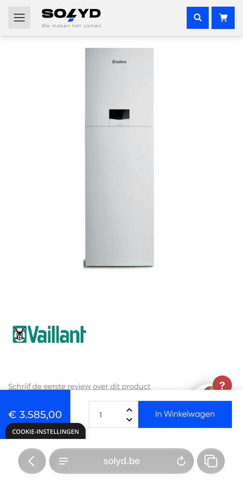 Pompe à chaleur Vaillant Unitower 2HC VWL 108/7 IS C2, Bricolage & Construction, Enlèvement, Neuf
