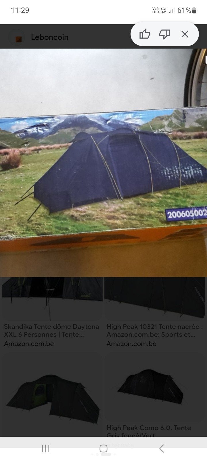 Tente 4 personnes, Caravans en Kamperen, Tentaccessoires, Ophalen of Verzenden