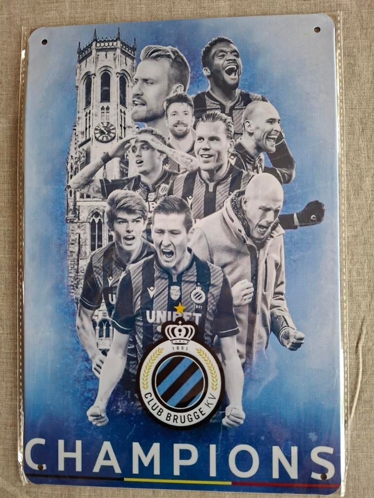 Bordje 20cmx30cm Club Brugge Champions, Ophalen