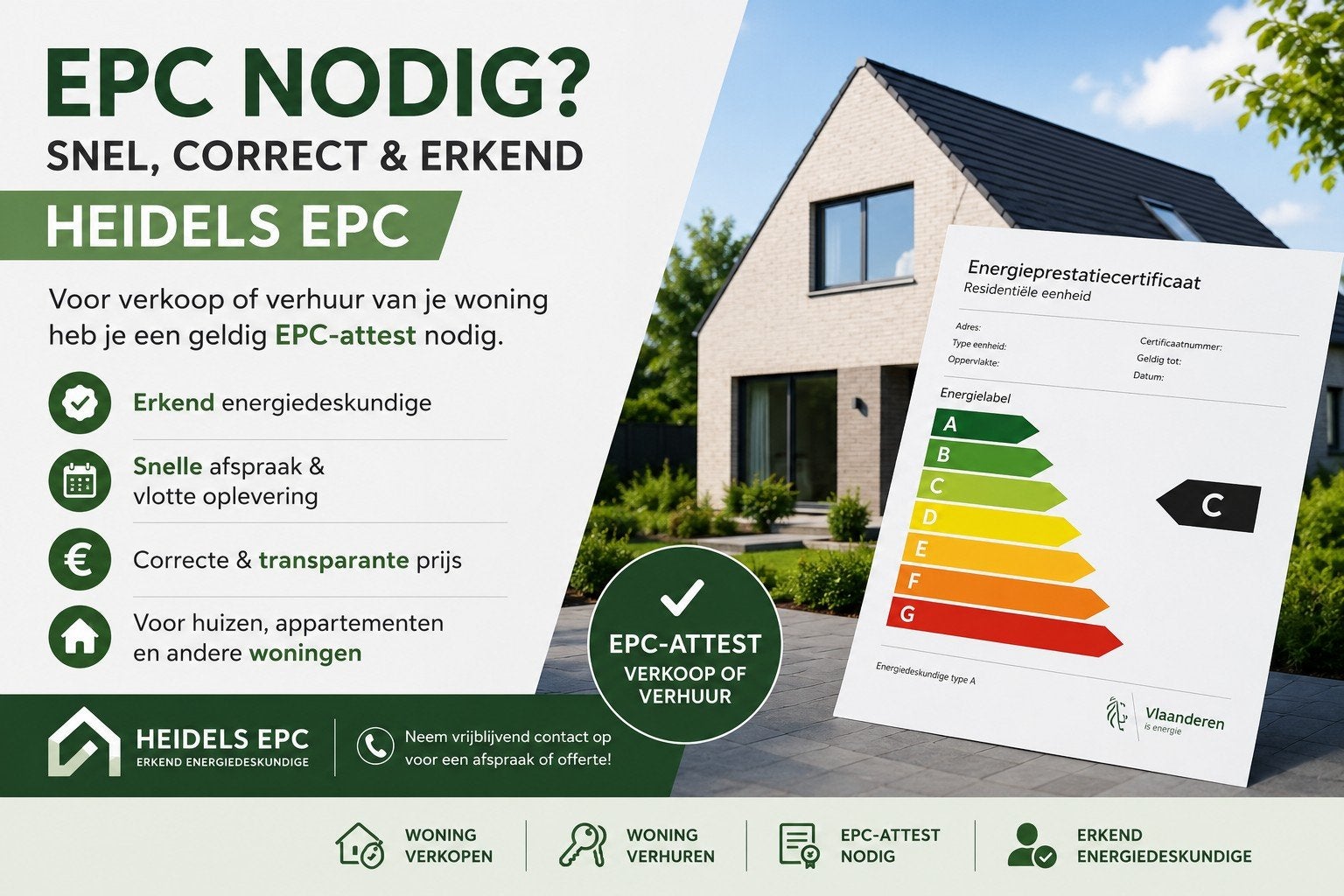 Vous avez besoin d'un EPC ? Expert en énergie accrédité — Ob, Immo, Maisons à vendre