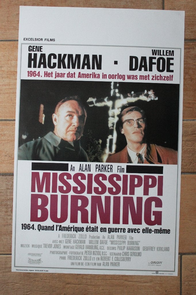 filmaffiche Gene Hackman Mississippi Burning filmposter, Collections, Posters & Affiches, Enlèvement ou Envoi, Rectangulaire vertical