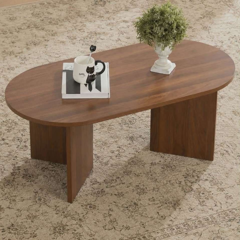Retro-vintage look salontafel ovaal bruin hout, als nieuw!, Huis en Inrichting, Tafels | Salontafels, Zo goed als nieuw, 5 – 50