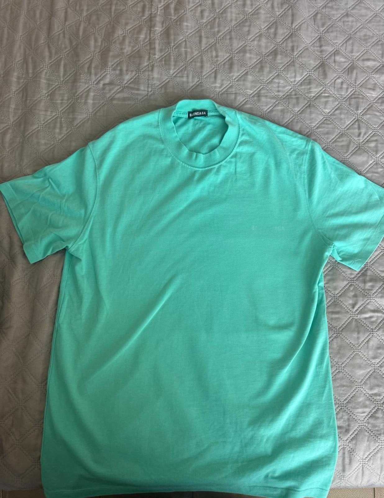 Balenciaga T-shirt – Appelblauwzeegroen – Maat L, Ophalen, Maat 52/54 (L), Overige kleuren, Zo goed als nieuw