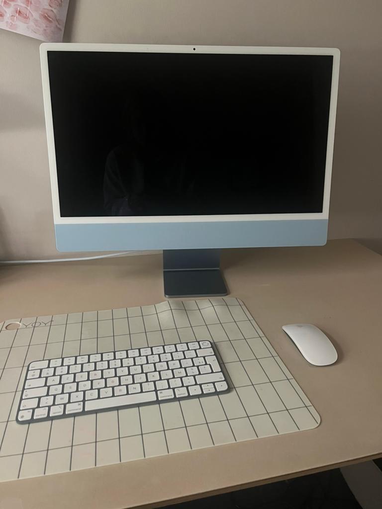 Desktop iMac 24 inch 256 8GPU blue, Computers en Software, Apple Desktops, Ophalen, Zo goed als nieuw, IMac