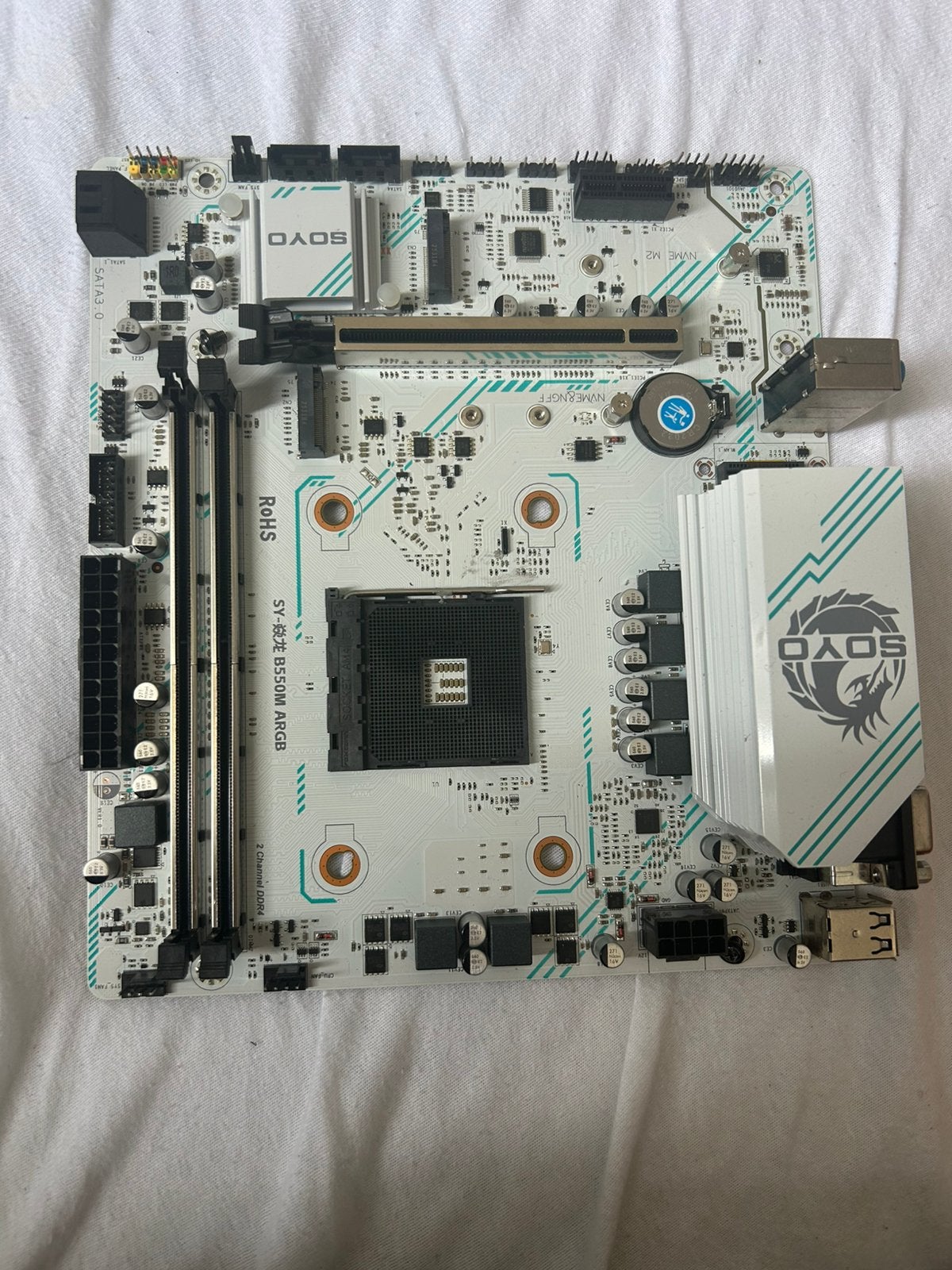 SOYO B550M ARGB – AMD B550 AM4 moederbord, Ophalen, Zo goed als nieuw, AMD, DDR4