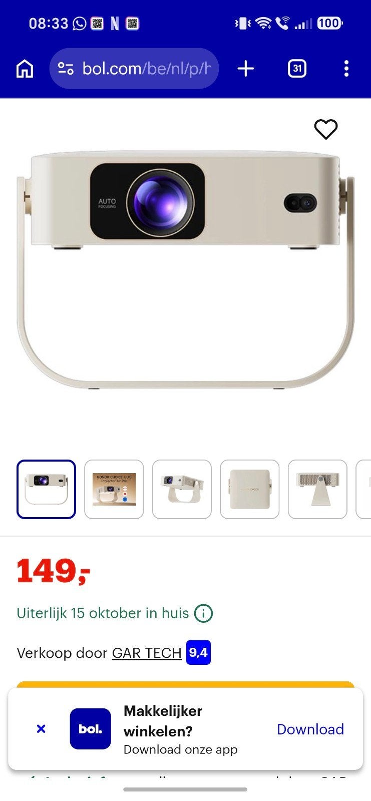 projector, TV, Hi-fi & Vidéo, Enlèvement ou Envoi