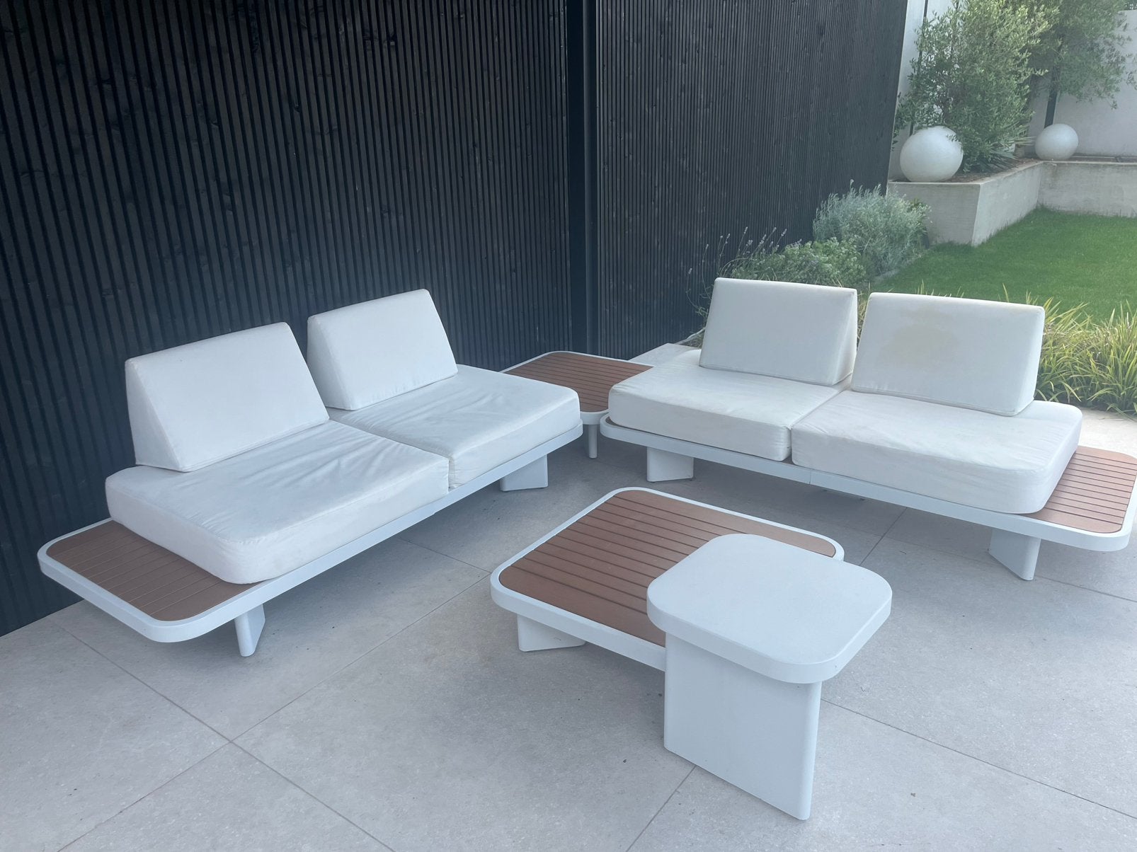 Loungeset, Ophalen, Zo goed als nieuw, Aluminium, Loungeset