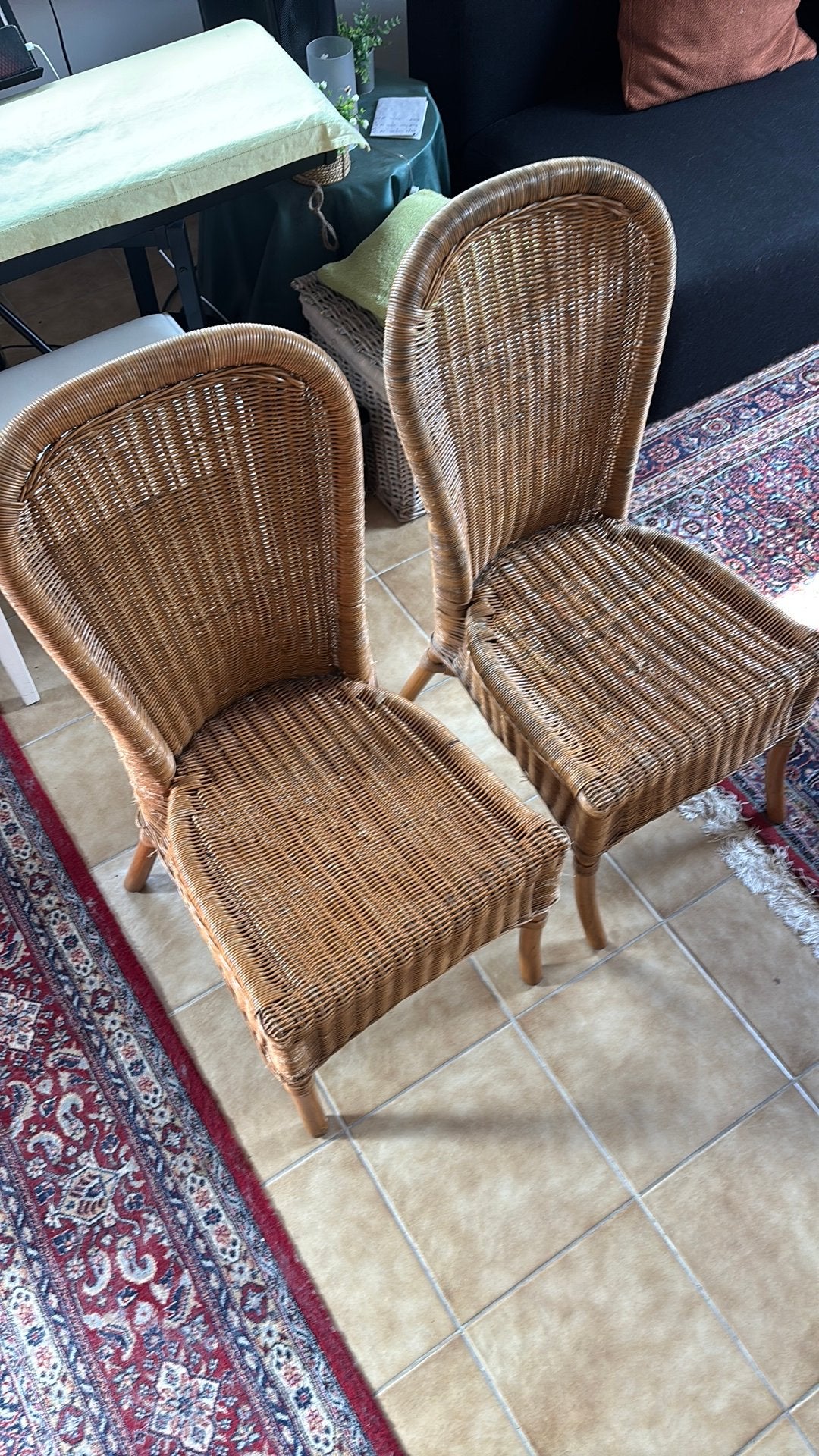 2 rieten stoelen, Huis en Inrichting, Stoelen, Ophalen