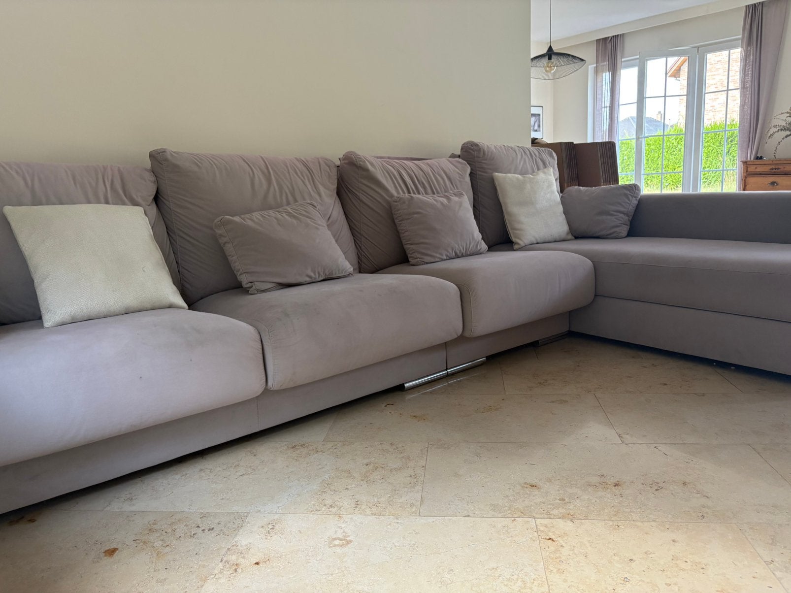Grote hoekbank 350  200 cm - zeer comfortabel, Huis en Inrichting, Ophalen, Gebruikt, Stof, Moderne