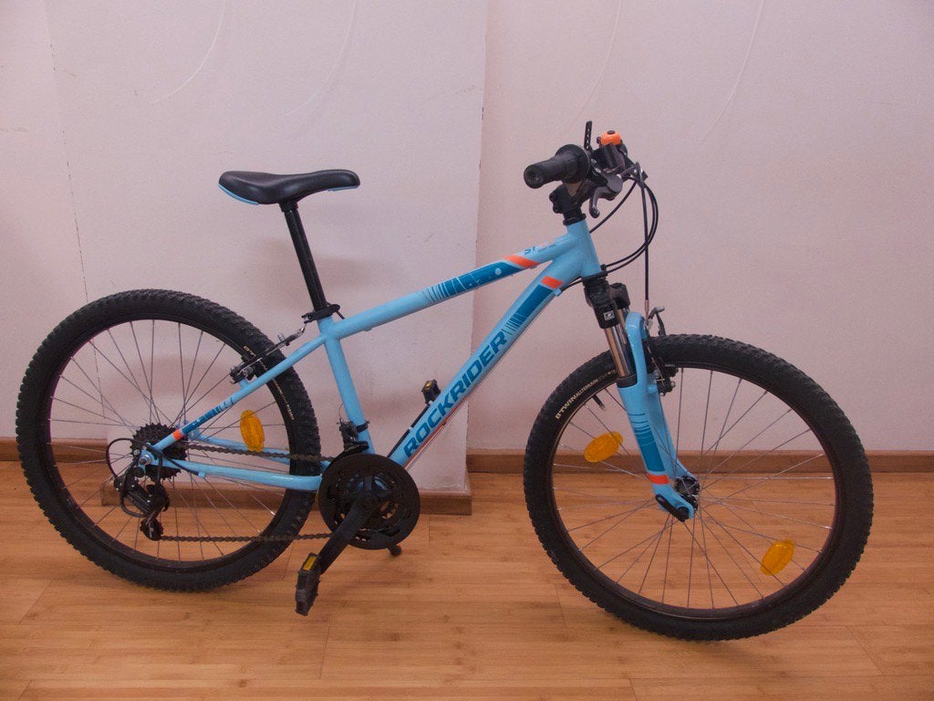 Vélo bleu Enfant 8+/- comme neuf, Vélos & Vélomoteurs, Enlèvement, Comme neuf, Frein sur jante, 16 à 20 pouces