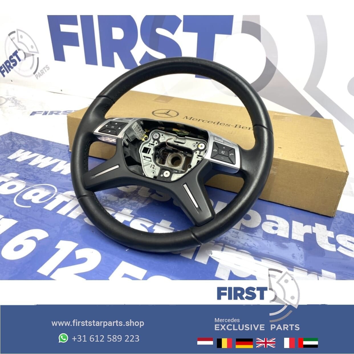 W166 leder stuur origineel Mercedes ML Klasse 2011- zwart le, Gebruikt, -, Ophalen of Verzenden, -