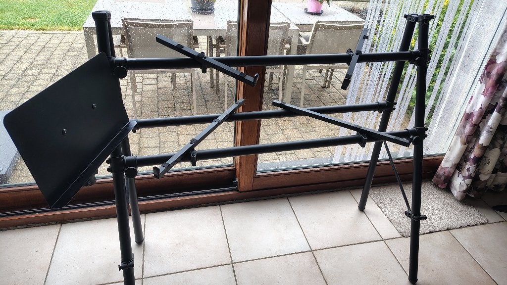 Support double pour 2 claviers, Musique & Instruments, Pieds, Enlèvement, Utilisé, Pied pour instrument, Clavier ou Synthétiseur