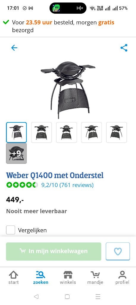 Elektrische BBQ Weber Q1400, Ophalen, Gebruikt, Weber
