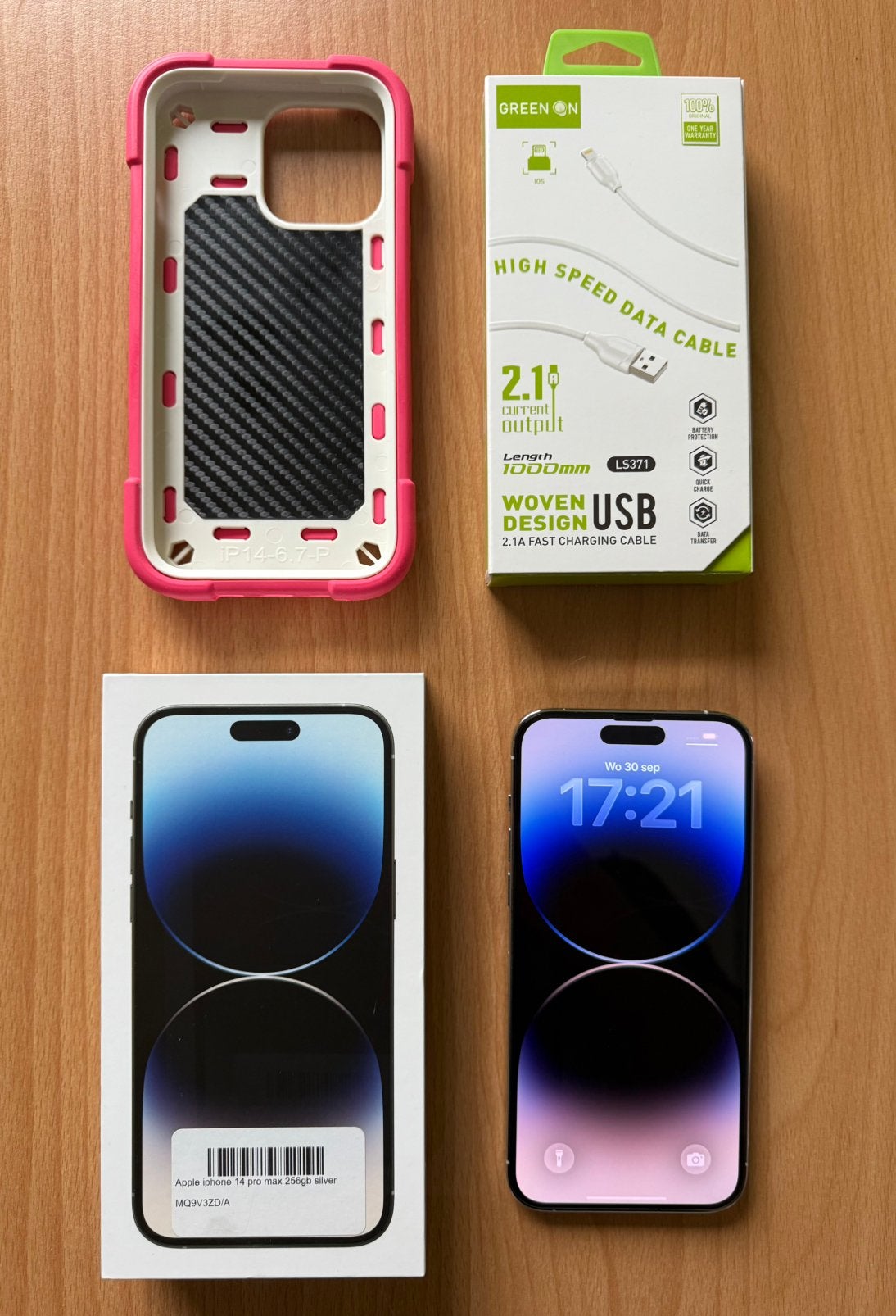 Iphone 14 pro max 256gb Silver - batterijconditie 100%, Telecommunicatie, Ophalen, Zo goed als nieuw, 100 %, IPhone 14 Pro Max