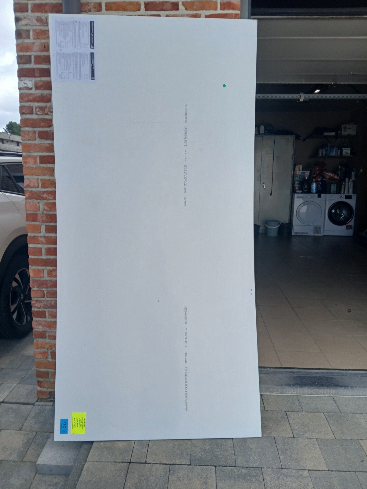 NIEUWE ACRYLPLAAT WIT GLANZEND HOOGTE 205CM BREEDTE 101CM, Bricolage & Construction, Isolation & Étanchéité, Enlèvement ou Envoi