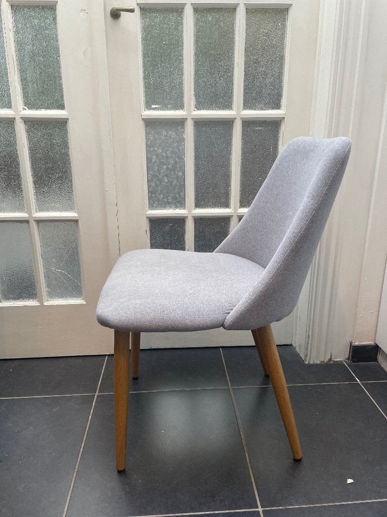 6 grijze stoffen stoelen, Ophalen, Gebruikt, Vijf, Zes of meer stoelen, Stof
