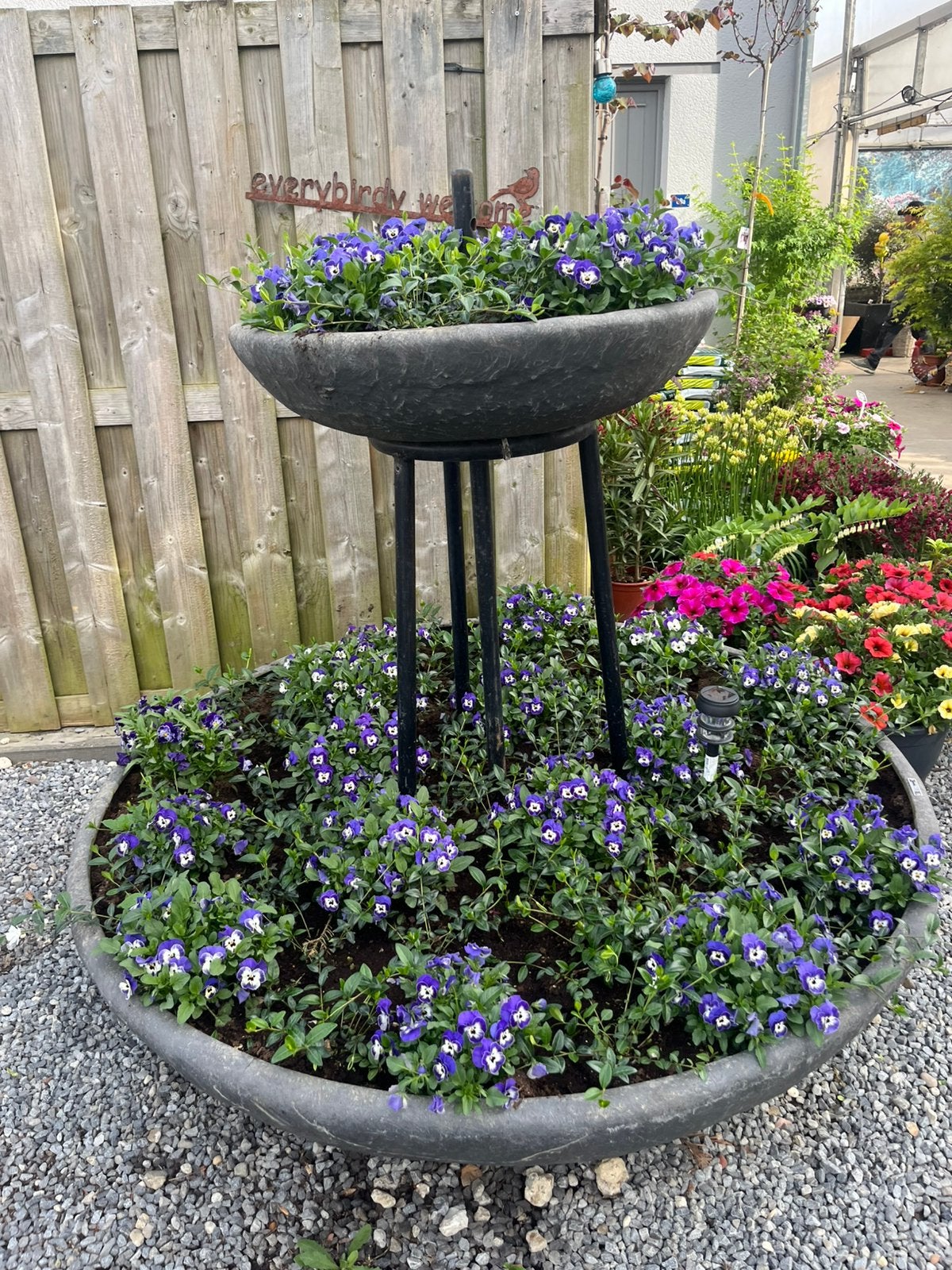 Dubbele grote bloembak, Tuin en Terras, Ophalen, 100 cm of meer, Rond, Zo goed als nieuw