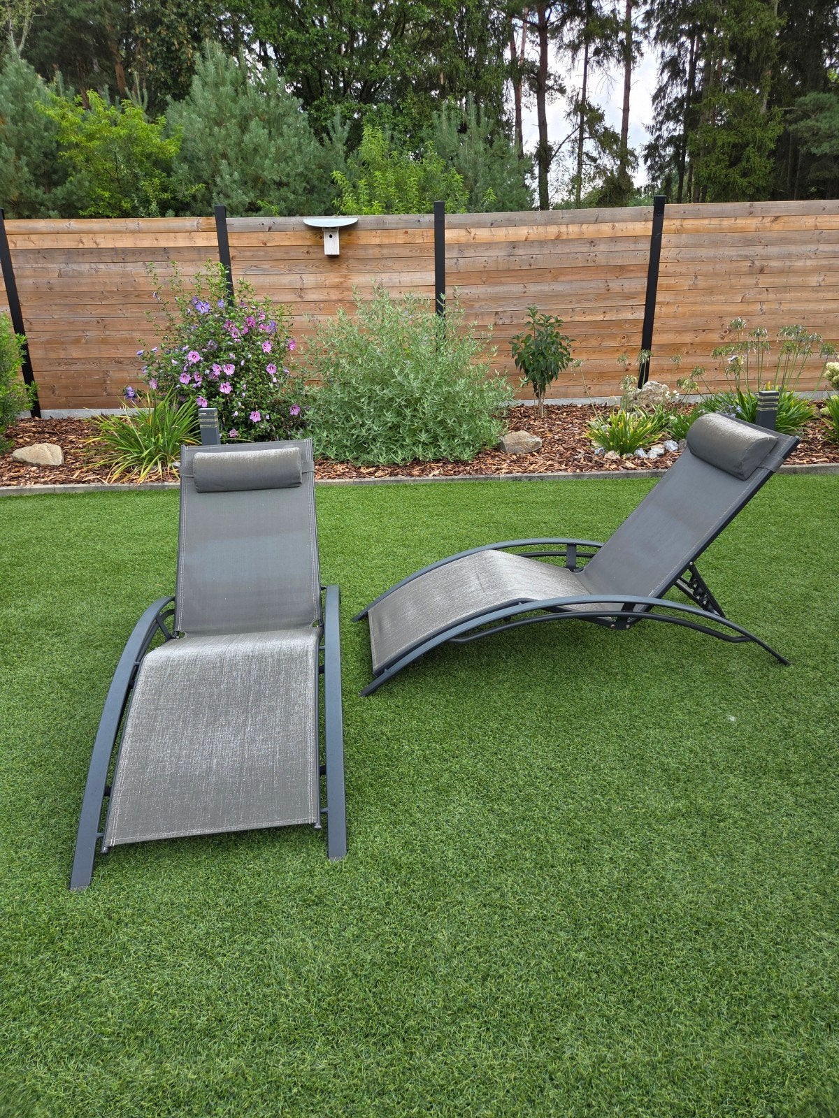 2  ligstoelen, Tuin en Terras, Ophalen, Gebruikt, Aluminium, Verstelbaar