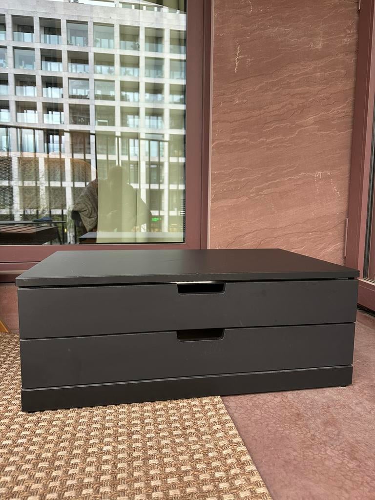 NORDLI ladekast 2 lades – zwart – goede staat, Ophalen, 1 of 2 laden, 50 tot 100 cm, Zo goed als nieuw