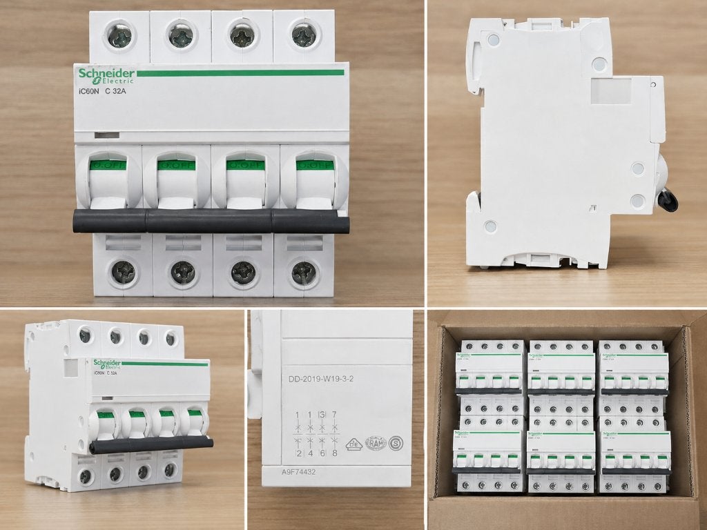 Schneider Electric Acti9 iC60N 4P C32A – A9F 6kA industrie, Ophalen of Verzenden, Zo goed als nieuw, Schneider Electric, Installatieautomaat
