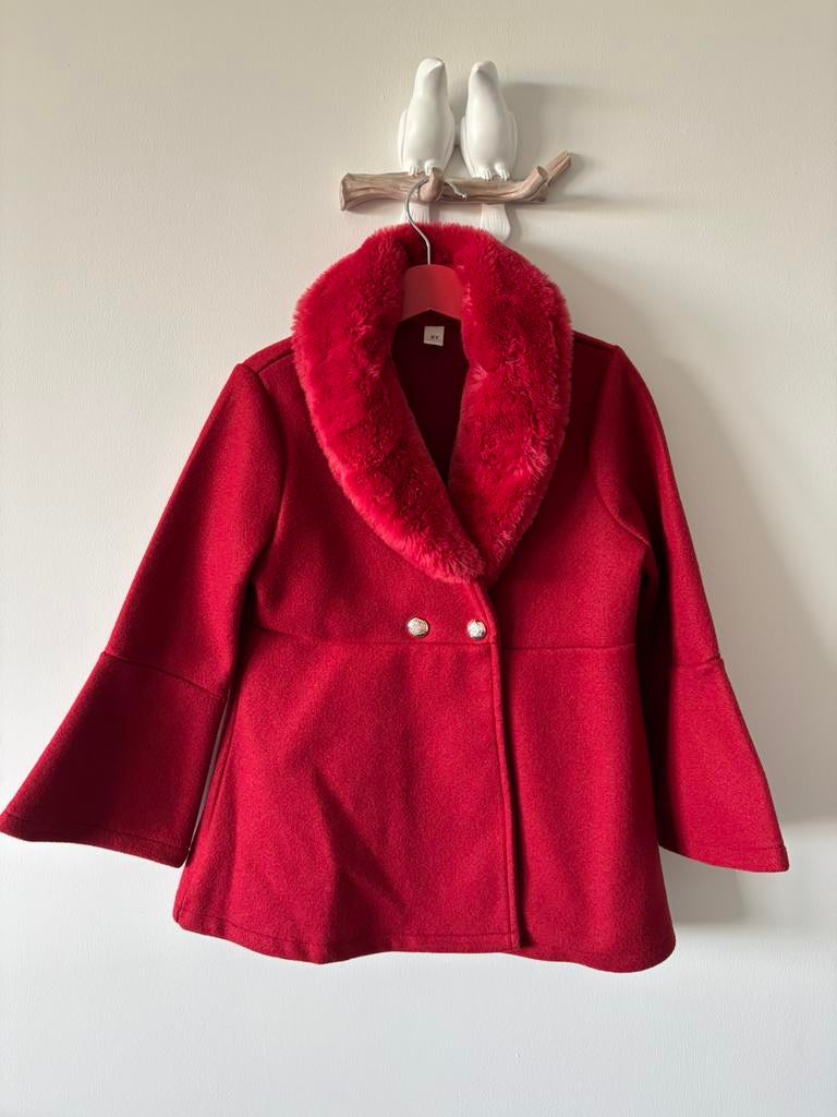 Rood jasje met handtas maat 110, Kinderen en Baby's, Kinderkleding | Maat 110, Verzenden, Zo goed als nieuw, Meisje, Jas