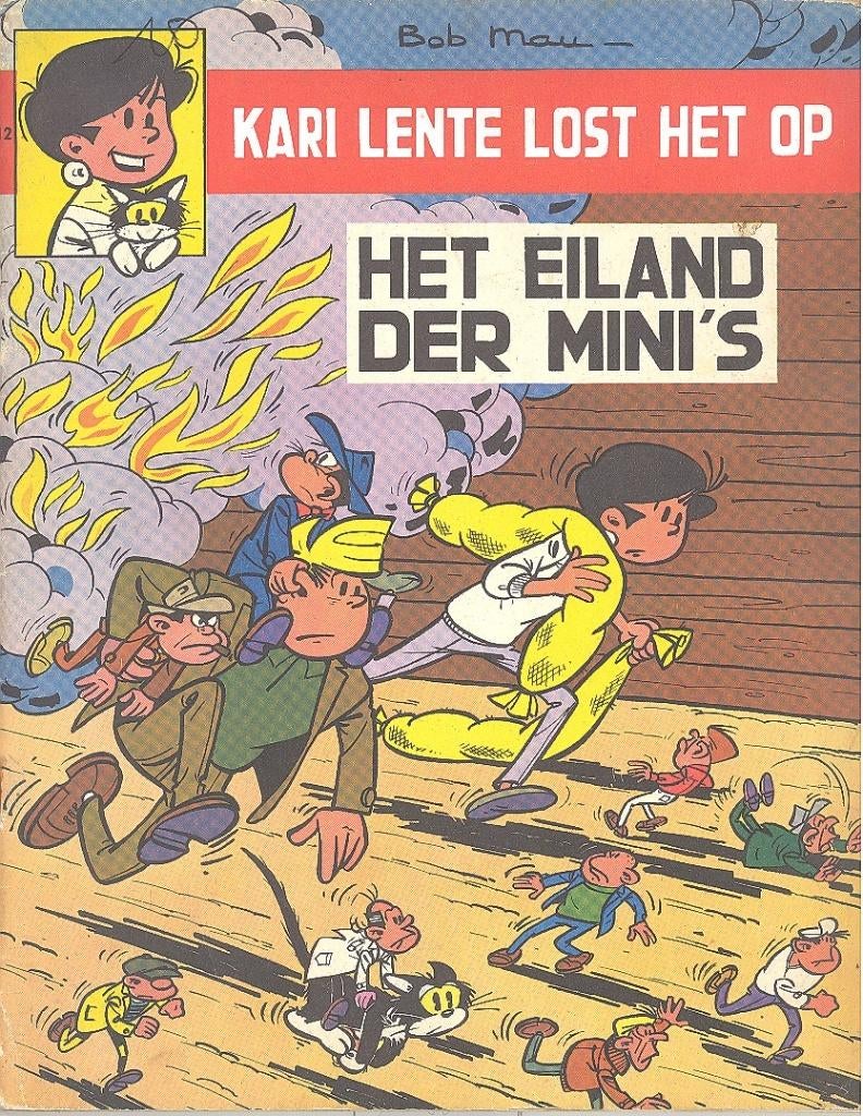 Kari Lente nr 12 - Het eiland der Mini's., Gelezen, Bob Mau, Eén stripboek, Ophalen of Verzenden