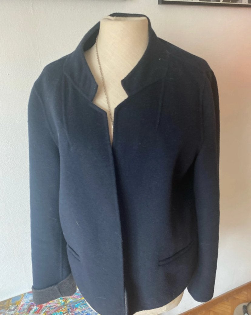 Wollen kort jasje, Kleding | Dames, Ophalen of Verzenden, Zo goed als nieuw, Grijs