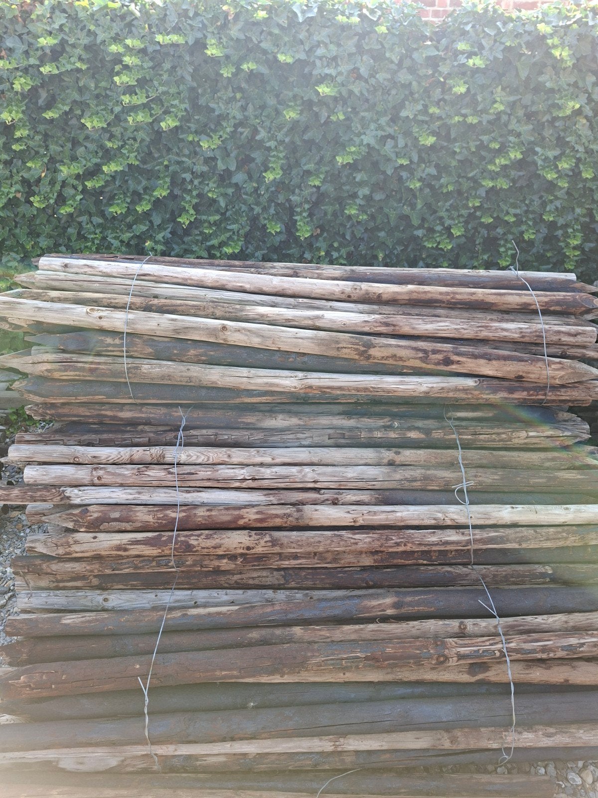 Houten palen 1,7 m lang 7 cm dik, Ophalen