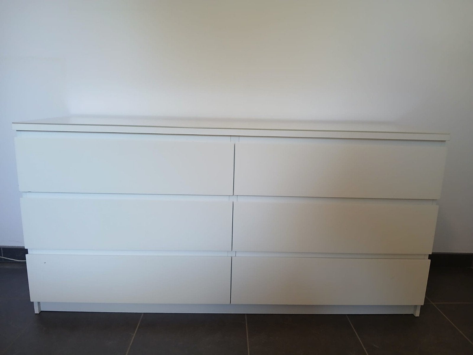 Ladekast met 6 schuiven en glazen blad, Huis en Inrichting, Kasten | Ladekasten, Ophalen