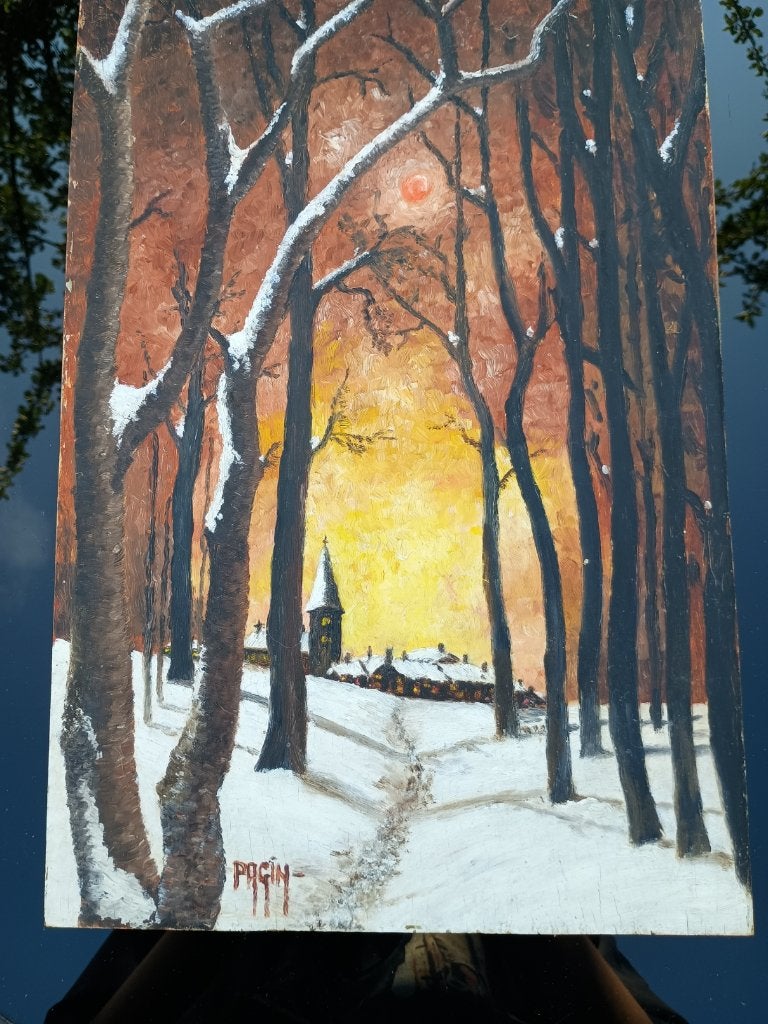 Peinture Pagin, Antiquités & Art, Art | Peinture | Classique, Signé, Peinture à l'huile, Paysage, Enlèvement