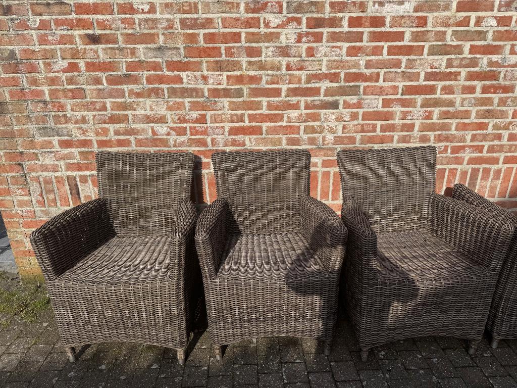 6 rotan tuinstoelen, Tuin en Terras, Ophalen, Zo goed als nieuw, Rotan