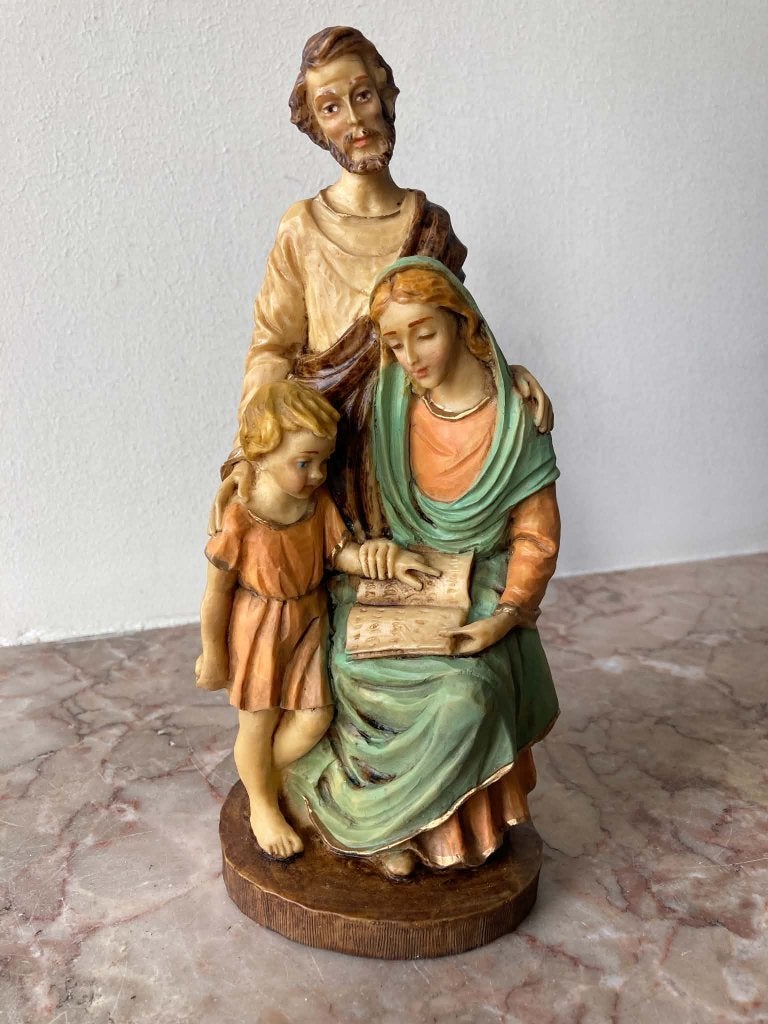 Beeld Heilige Familie handgeschilderd Italië (22 cm), Ophalen of Verzenden, Zo goed als nieuw, Religie